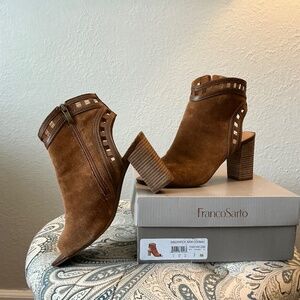 Franco Sarto suede peep toe booties
